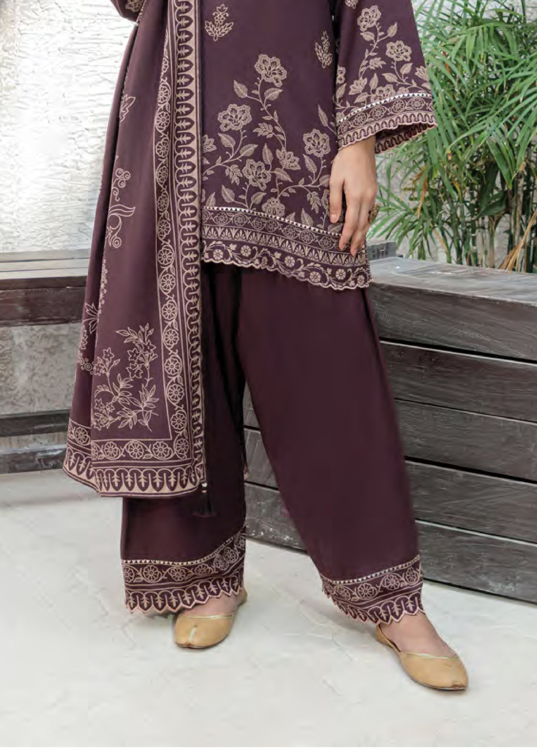 Lakhany Printed Pashmina Suits Unstitched 3 Piece