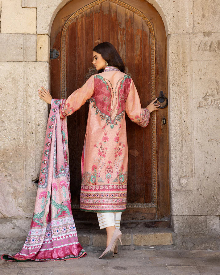 Mushq Hemline Echoes Of Serneity Stitched Festive Raw Silk Printed 3 Piece MQ25ES D-04 Pulsar Petal - Festive Collection