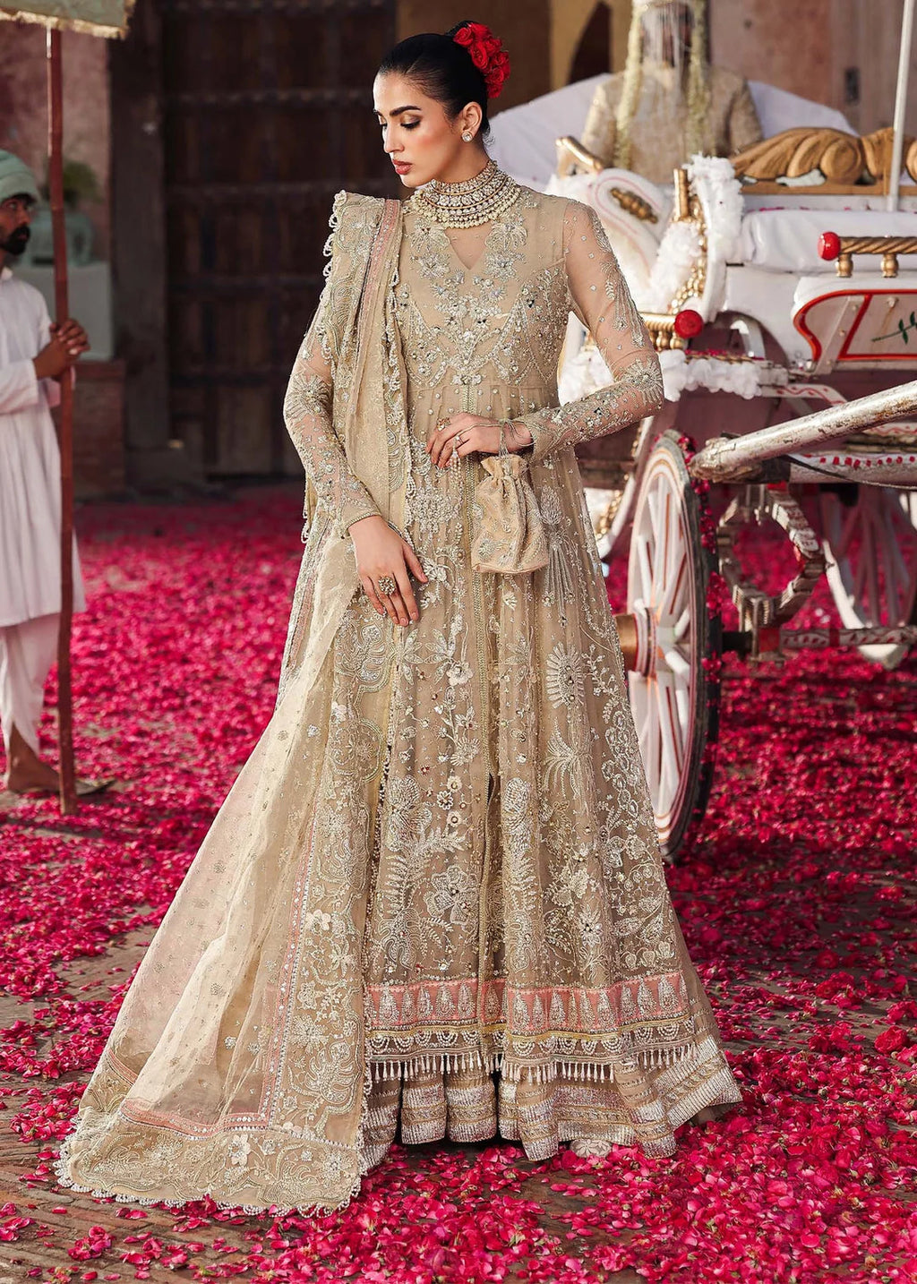 Veere di Wedding by Sardinia Brides Embroidered Handwork Organza Suits 3 Piece