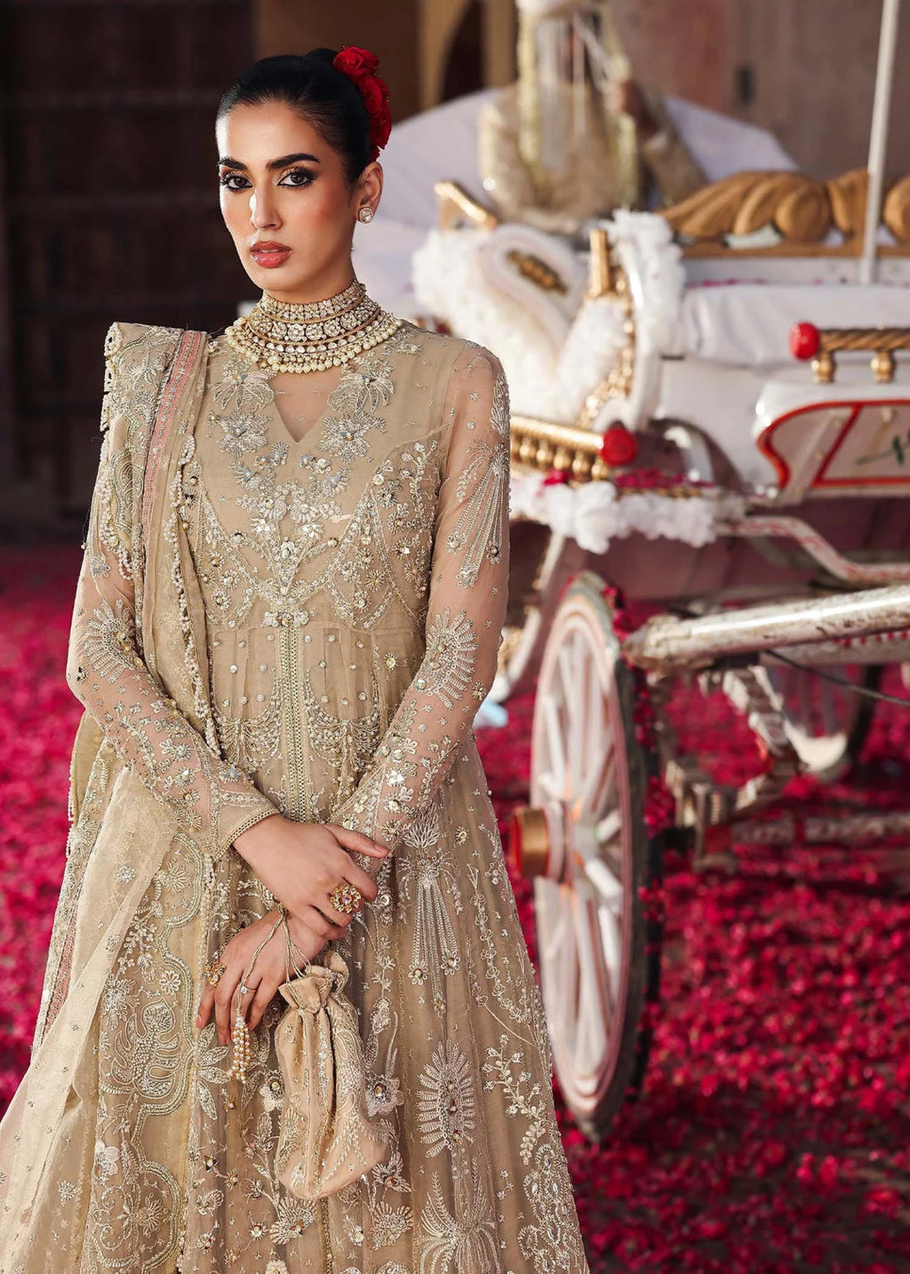 Veere di Wedding by Sardinia Brides Embroidered Handwork Organza Suits 3 Piece
