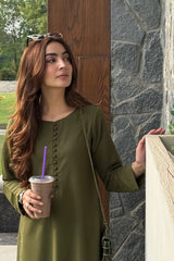 Green Georgette 2-Piece Kurti Set – Traditional Charm & Elegant Comfort