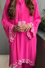 Fuchsia Pink 2-Piece Kurti Set – Vibrant Elegance & Everyday Comfort