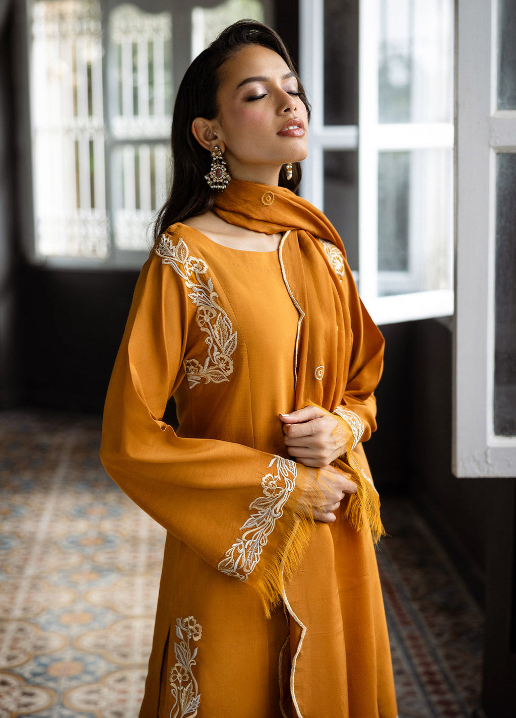 Elara by Mavie Women Pret Luxurious Silk Amber