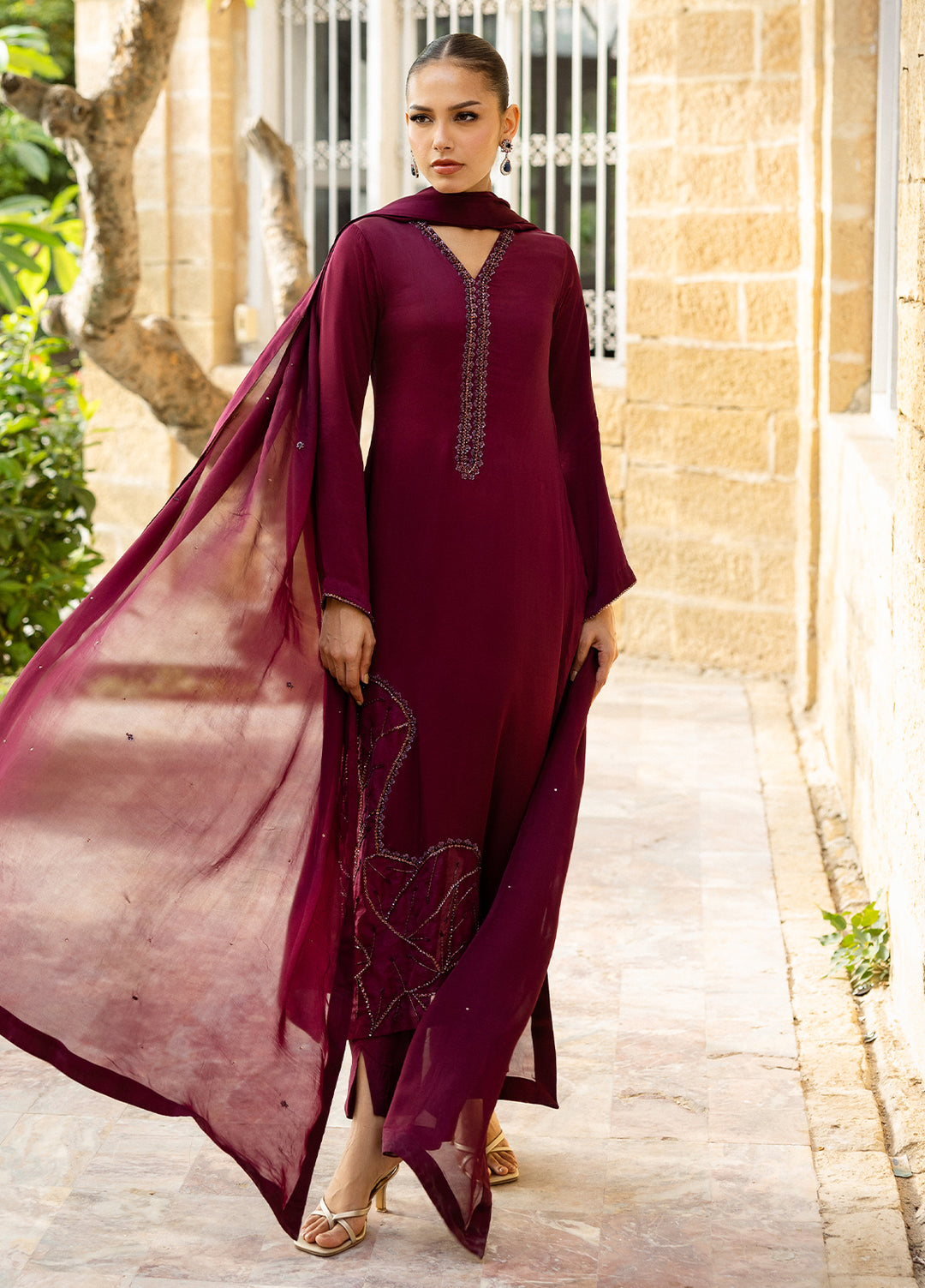 Elara by Mavie Women Pret Shamose Silk Vinya