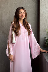 Soft Pink Georget 2-Piece Kurti Set – Flowing Elegance & Modern Charm