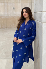 Navy Blue 2-Piece Kurti Set – Elegant Sparkle & Sophisticated Charm