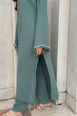 Cyan Blue 2-Piece Kurti Set – Modern Elegance & Everyday Comfort