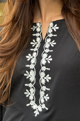 Black Georgette 2-Piece Kurti Set – Timeless Elegance & Sophisticated Style