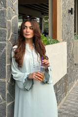 Sage Green Ocean 2-Piece Kurti Set – Subtle Elegance & Graceful Style