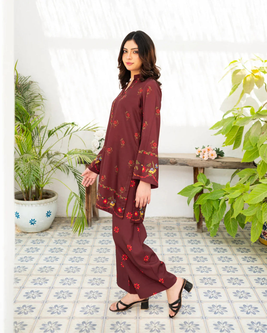 Zauk Women RTW 2 Piece Printed Poly Lawn Cherry Charm