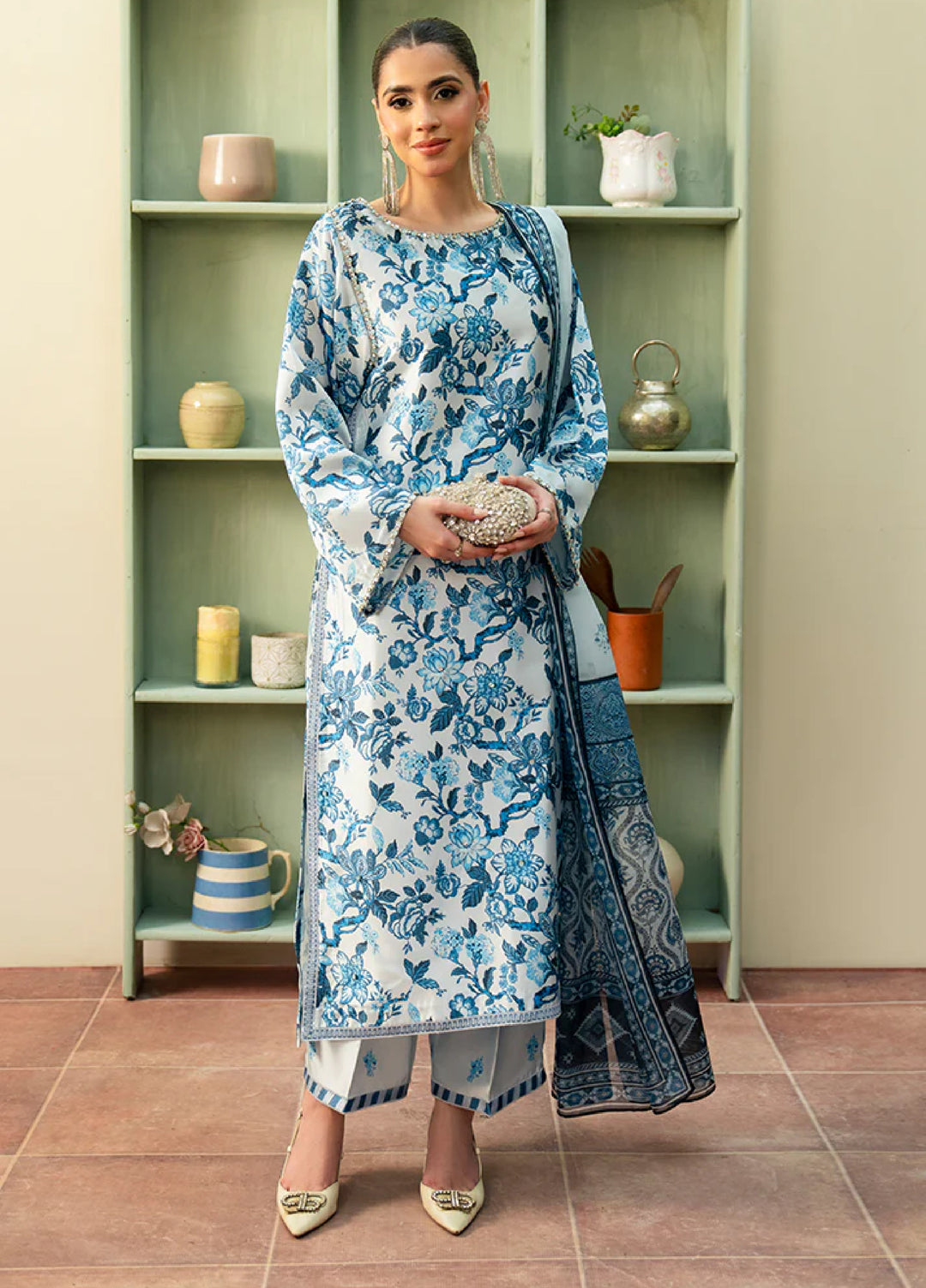 Celeste by Imrozia Pret Embroidered Shamooz Silk 3 Piece