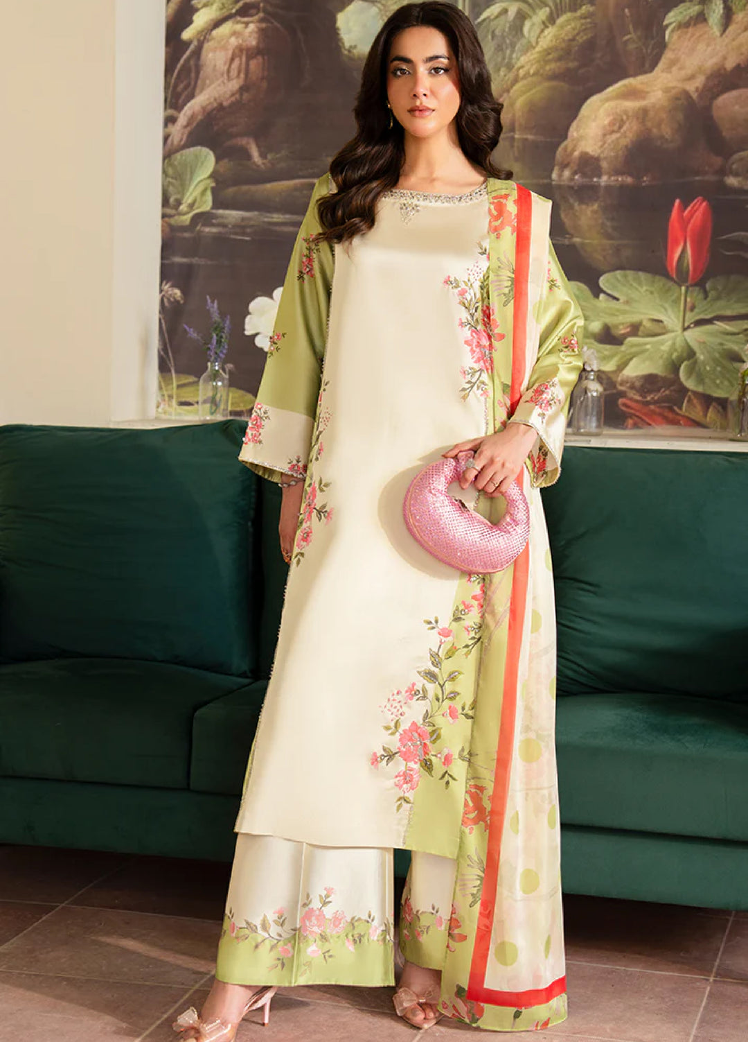 Celeste by Imrozia Pret Hand work Shamooz Silk 3 Piece