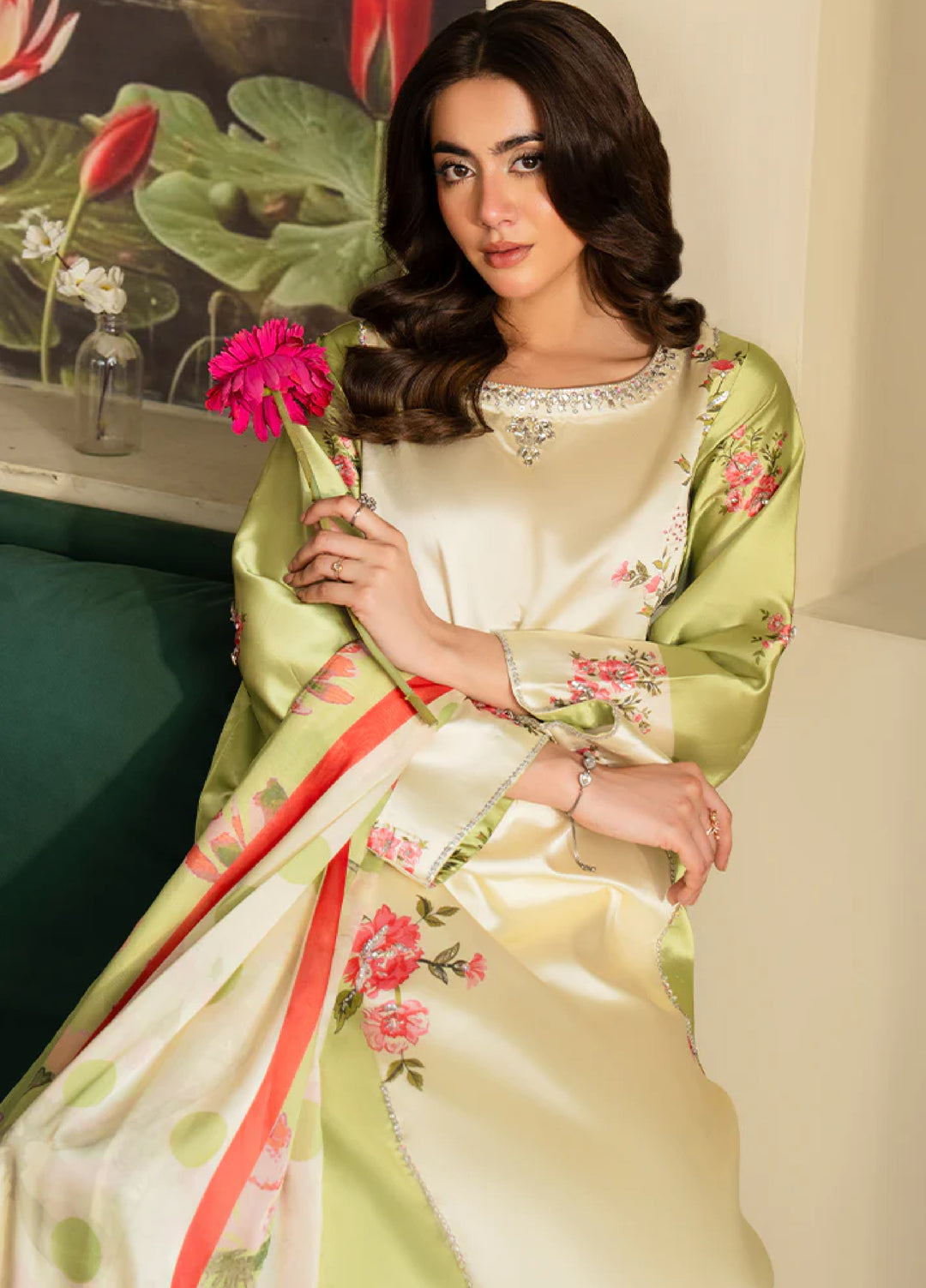 Celeste by Imrozia Pret Hand work Shamooz Silk 3 Piece