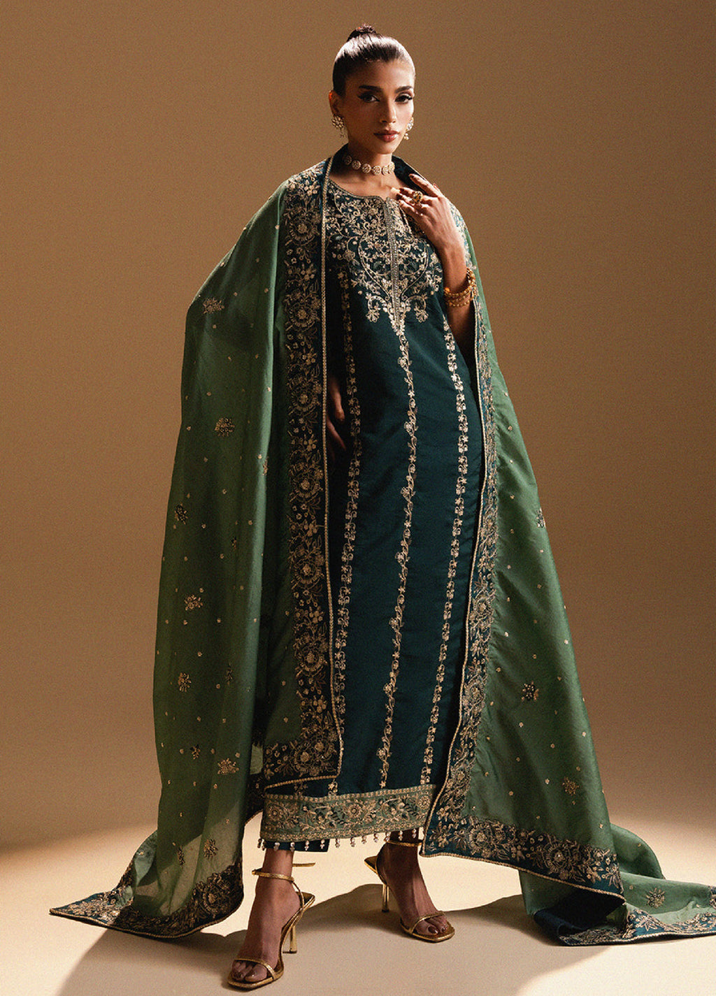 Afsanay by Zariya Luxury Embroidered Stitched Chiffon 3 Piece Suits ZRY25LF D1 ZB50038