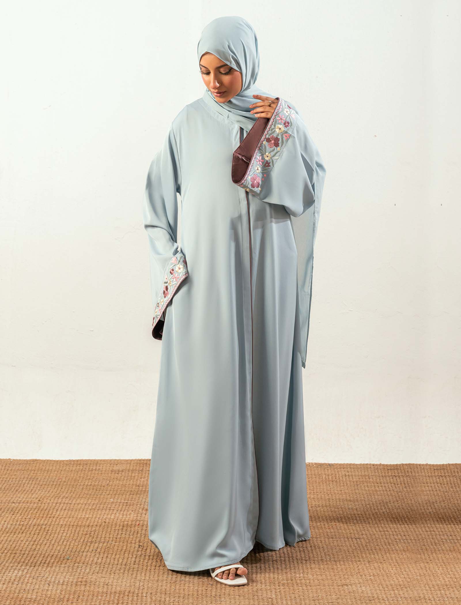 BLOOM ABAYA- ICE  BLUE