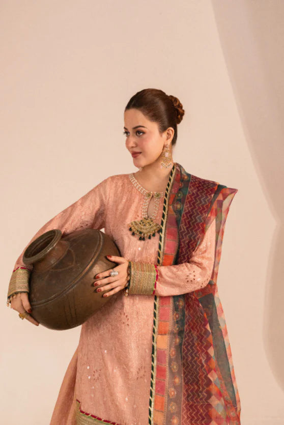 Zaaviay Blush Glow Embroidered Suits 3 Piece