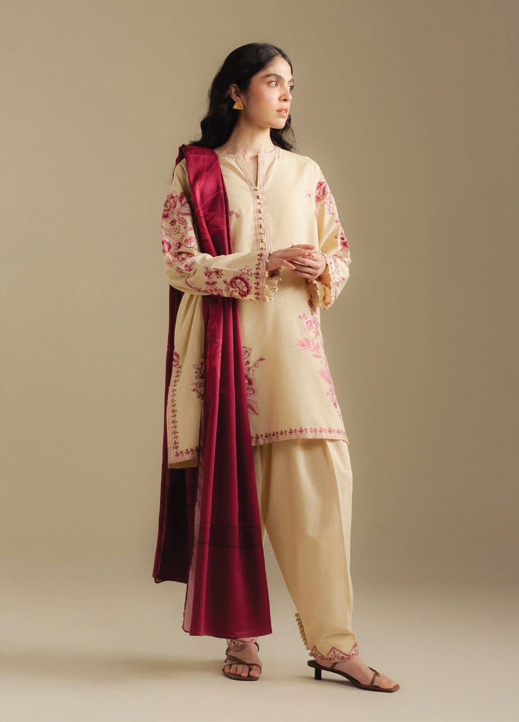Coco by Zara Shahjahan  Khaddar Embroidered Suits 3 Piece