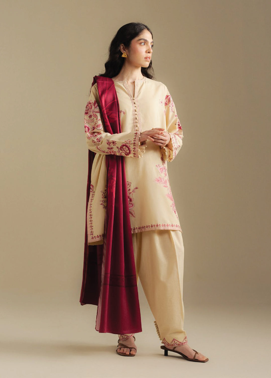 Coco by Zara Shahjahan  Khaddar Embroidered Suits 3 Piece