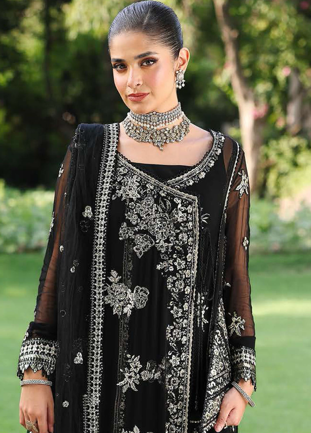 Roheenaz Embroidered Chiffon Suits Stitched 4 Piece
