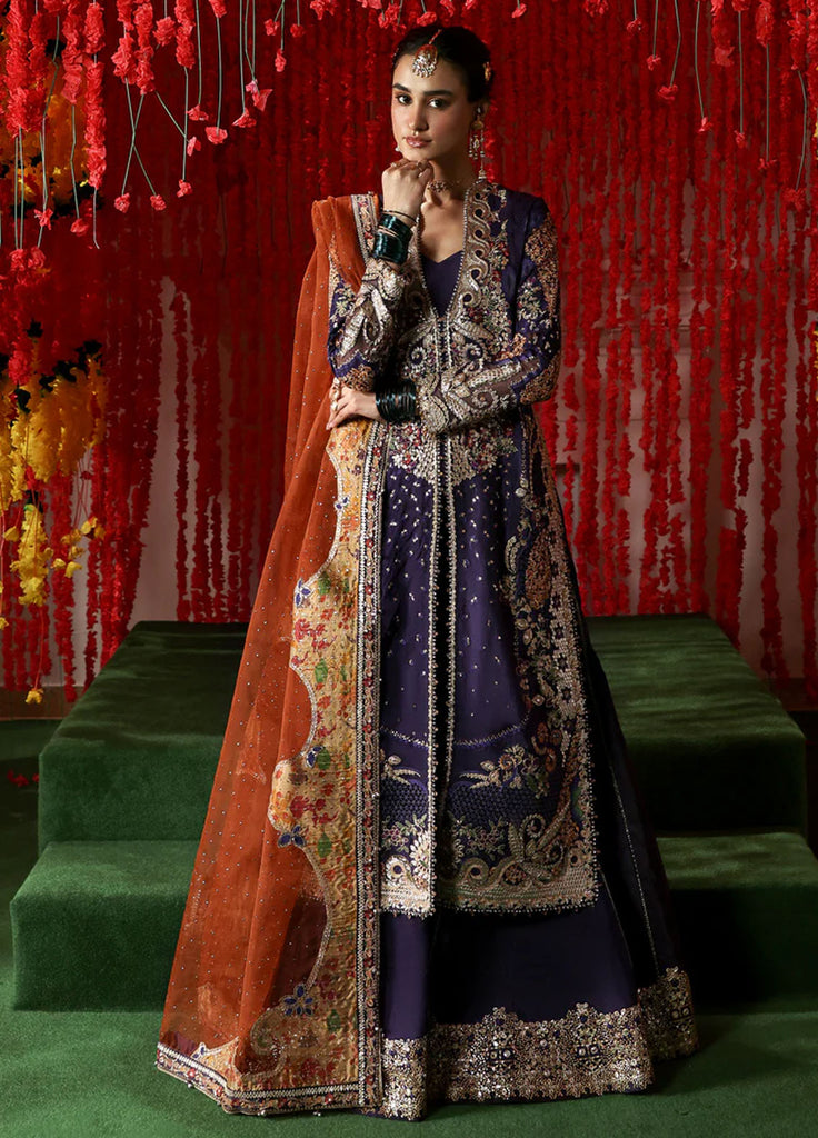 Afrozeh Embroidered Raw Silk Suits  3 Piece