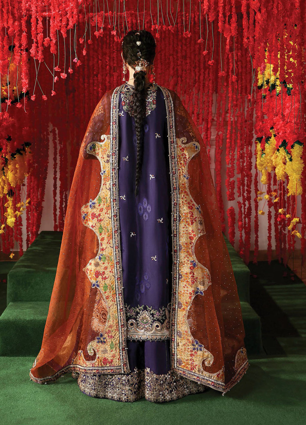 Afrozeh Embroidered Raw Silk Suits  3 Piece