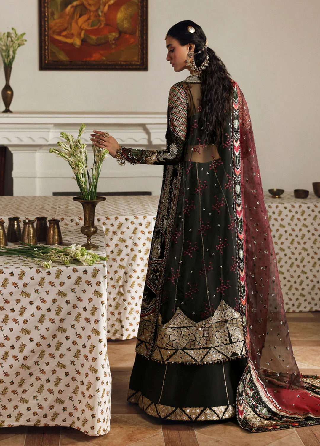 Afrozeh Embroidered Organza Suits Stitched 3 Piece AF25SA D-08 Dhanaк - Wedding Collection