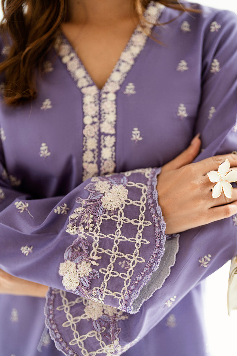 Lavender Blossom 2-Piece Embroidered Lawn Kurti Set – Effortless Summer Elegance