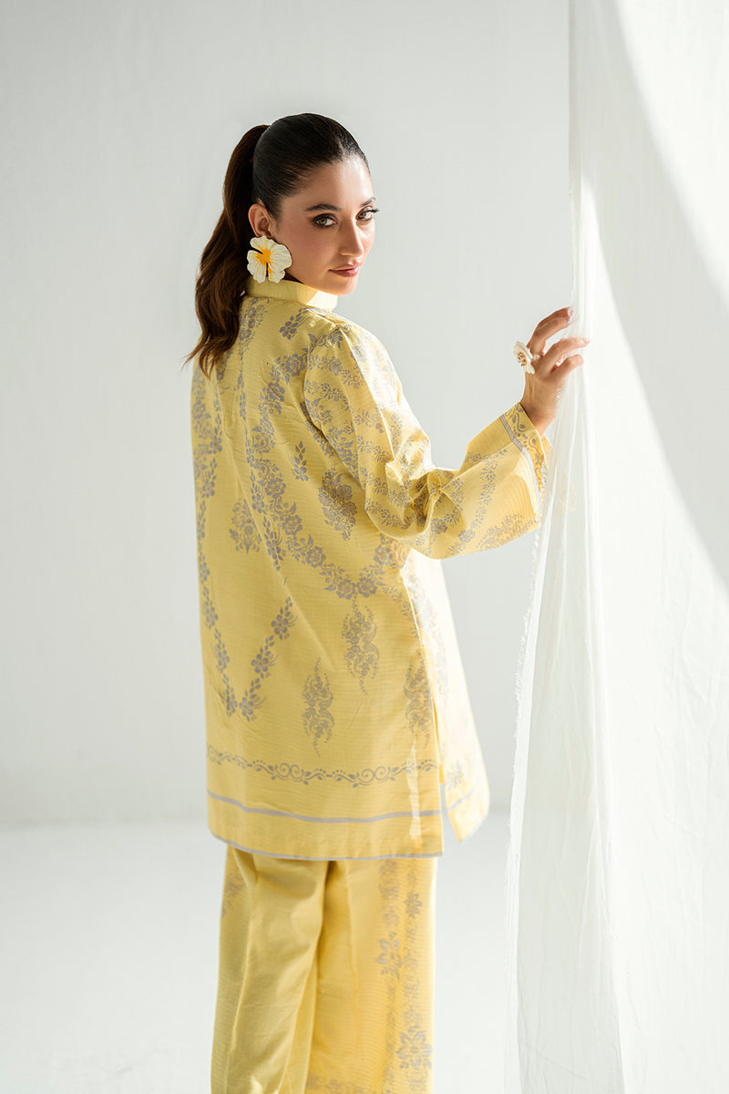 Pastel Yellow 2-Piece Kurti Set – Radiant Summer Elegance