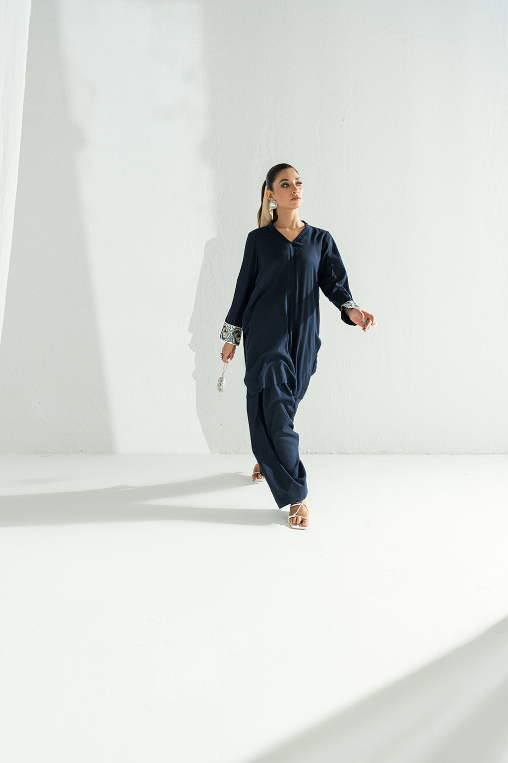 Blue 2-Piece Kurti Set – Delicate Embroidery & Breezy Elegance