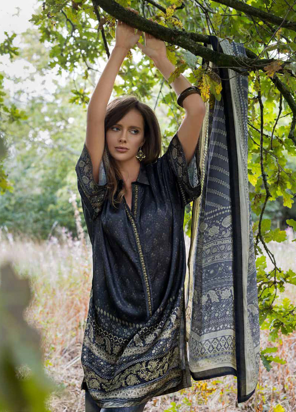 Sobia Nazir SatinPrinted 3 Piece Suits