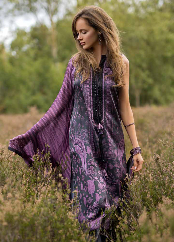 Sobia Nazir Satin  Printed 3 Piece Suits SN25SF D-08