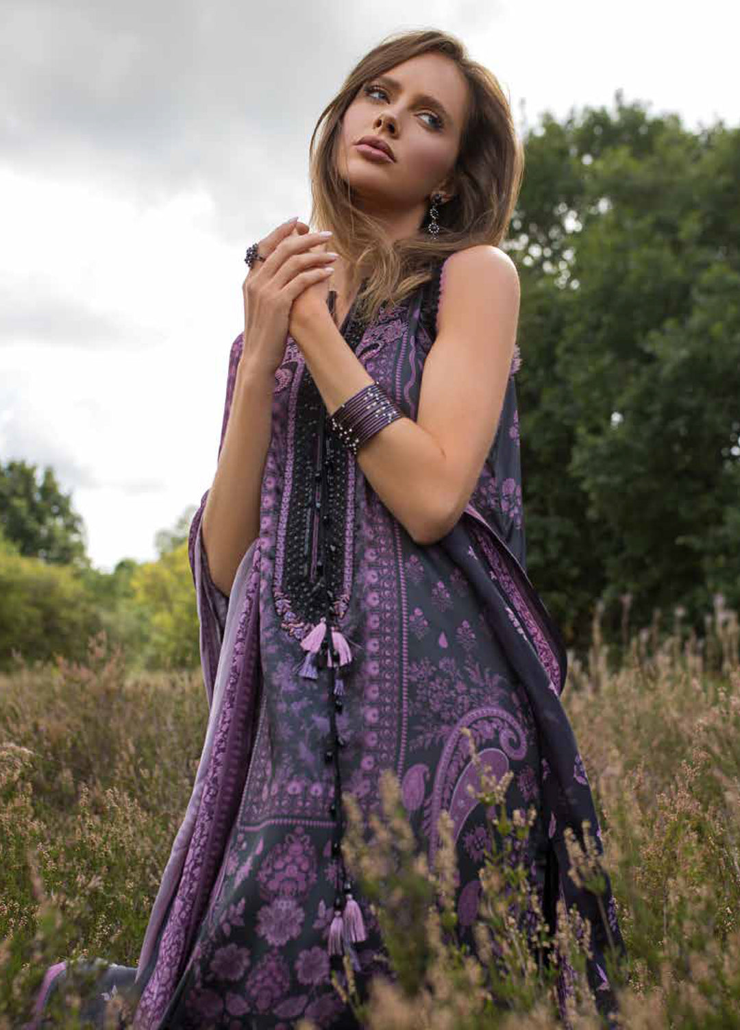 Sobia Nazir Satin  Printed 3 Piece Suits SN25SF D-08