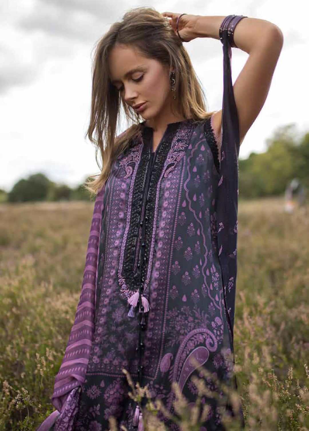 Sobia Nazir Satin  Printed 3 Piece Suits SN25SF D-08