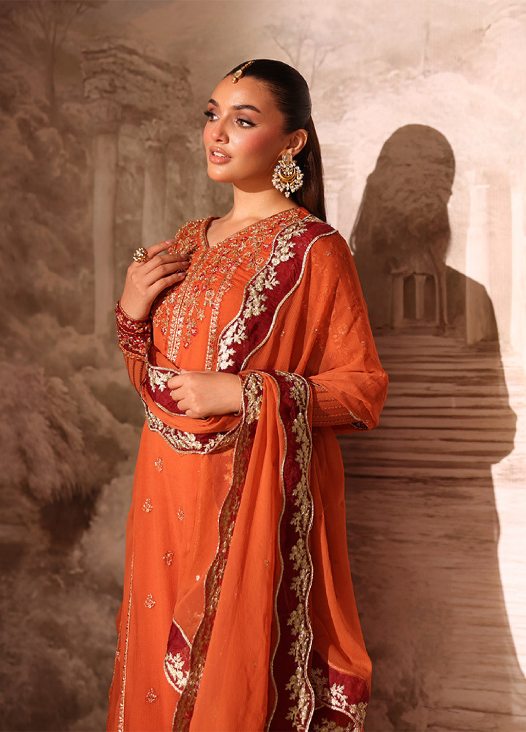 Ensembles by Azure Embroidered Chiffon Suits 3 Piece