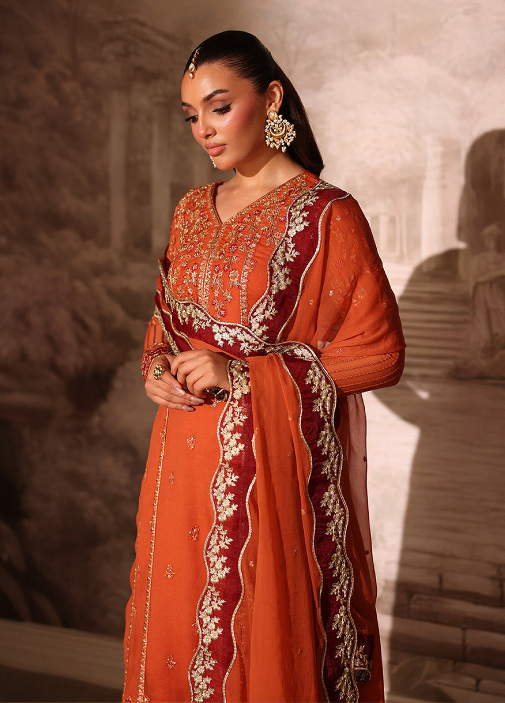 Ensembles by Azure Embroidered Chiffon Suits 3 Piece