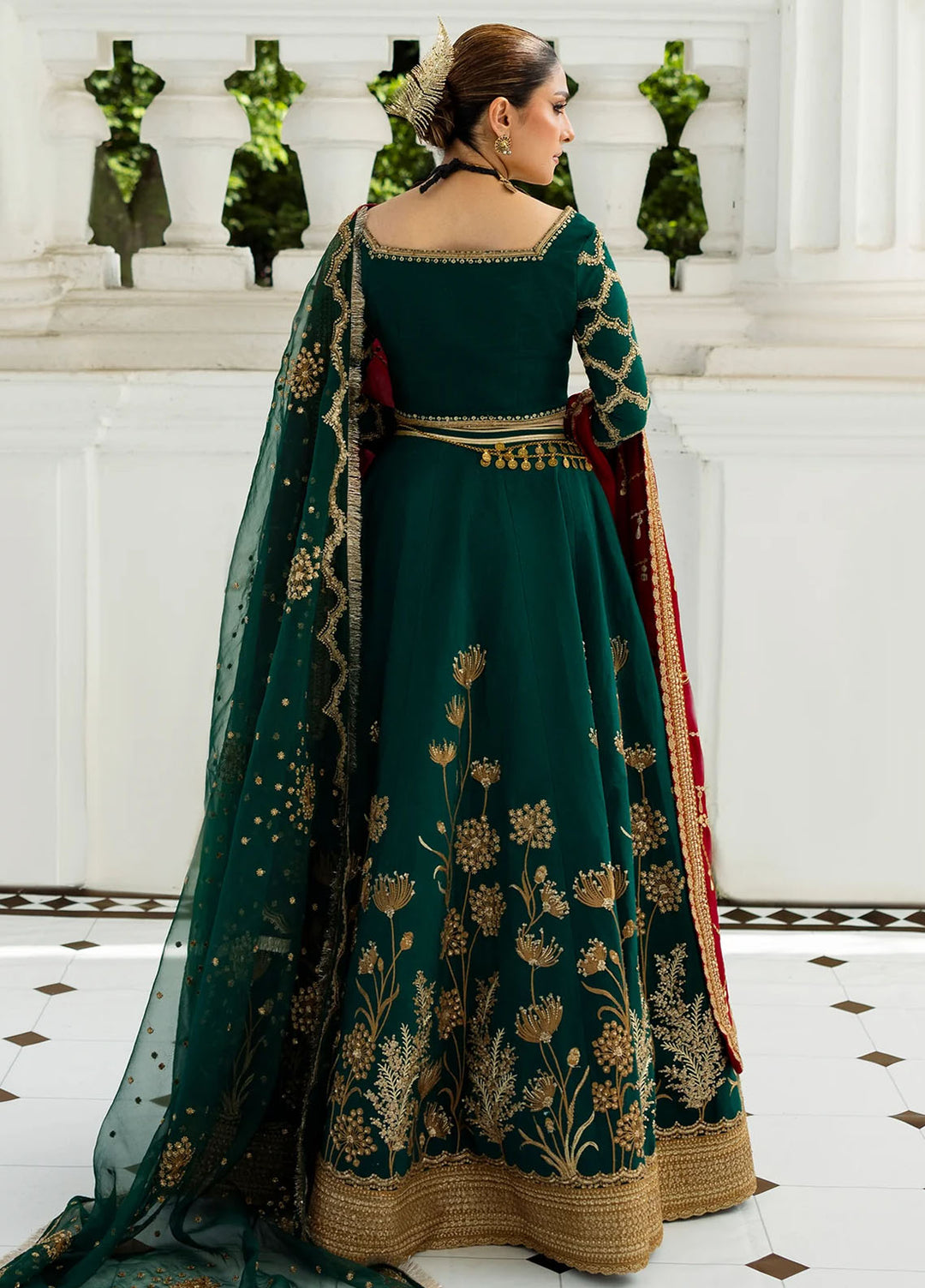 Jahan by Erum Khan Embroidered Raw Silk Suits  4 Piece