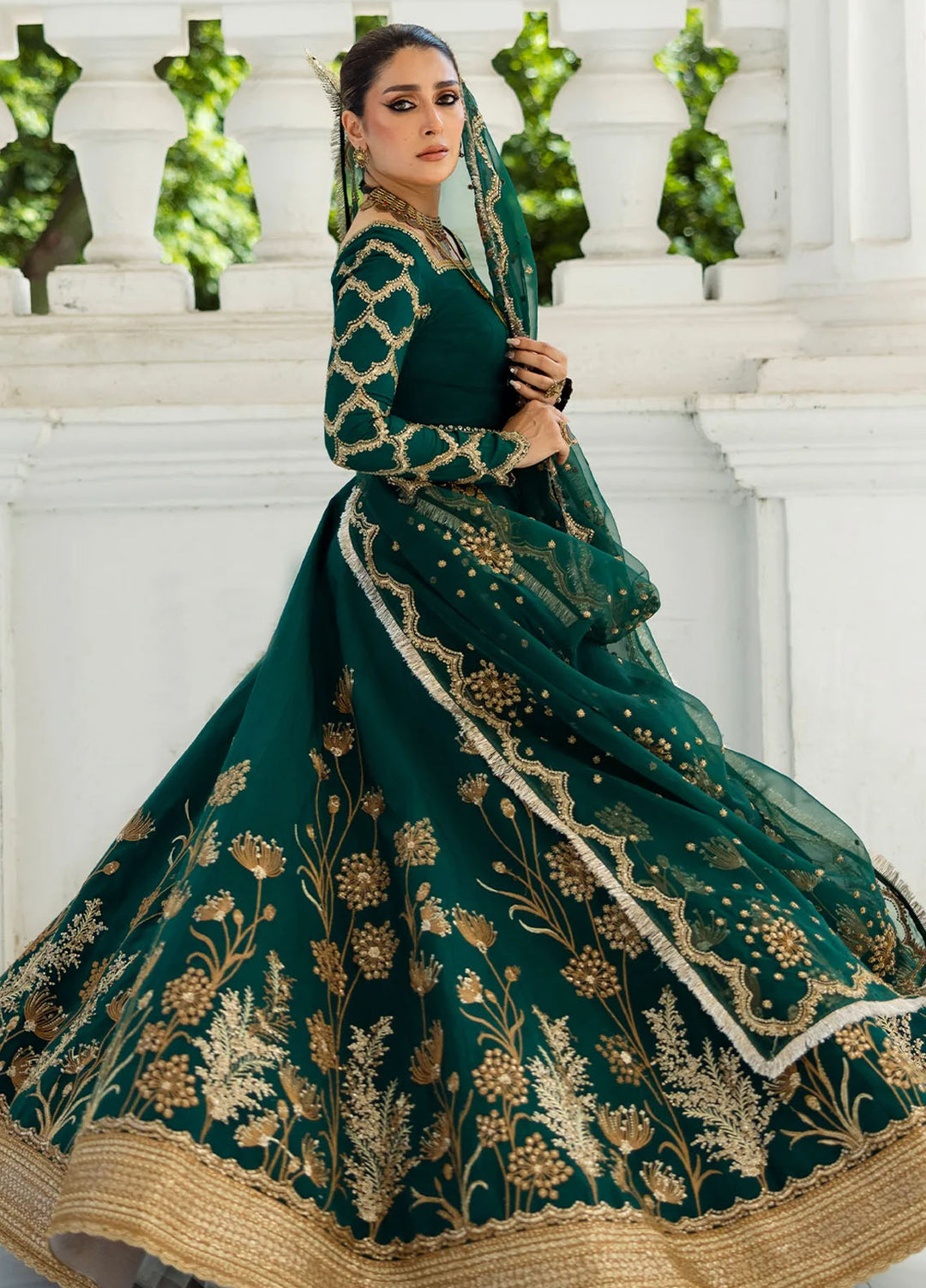 Jahan by Erum Khan Embroidered Raw Silk Suits  4 Piece