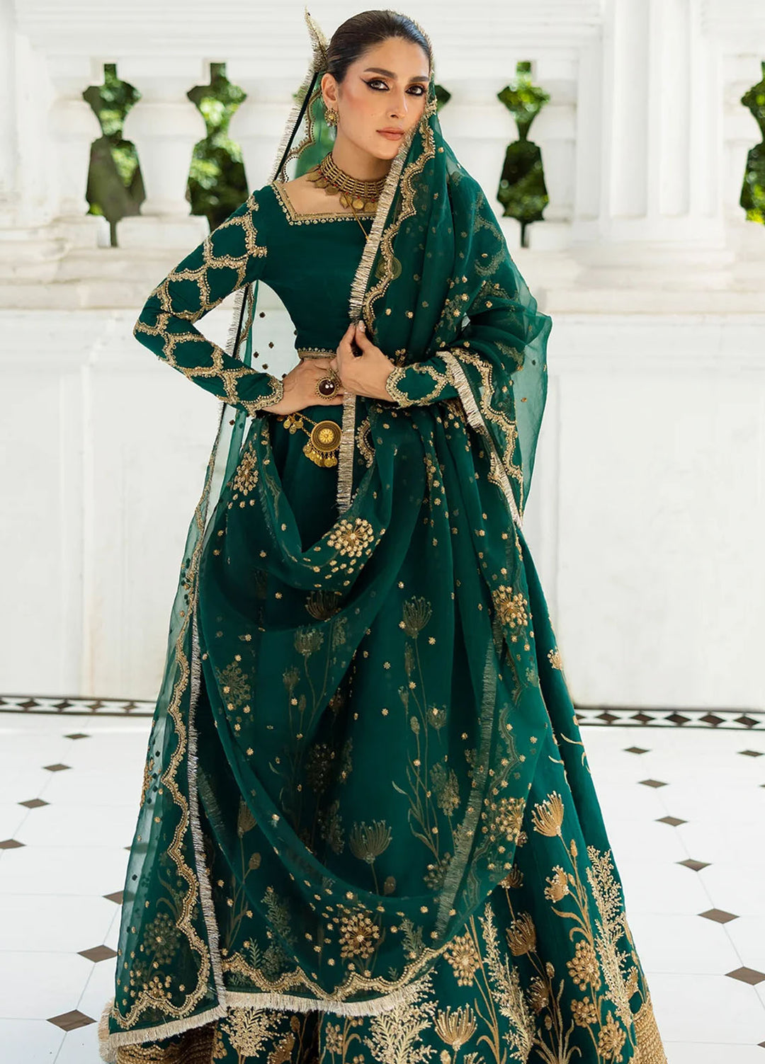 Jahan by Erum Khan Embroidered Raw Silk Suits  4 Piece