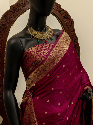 Silk Banarasi Saree - Beet Root