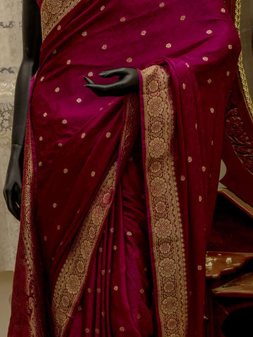 Silk Banarasi Saree - Beet Root