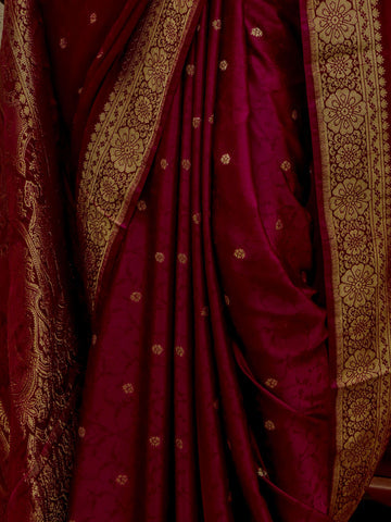 Silk Banarasi Saree - Beet Root