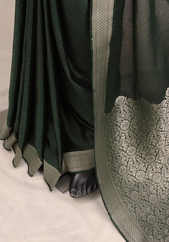 Chiffon Silk Banarasi Saree - Kaahi Green