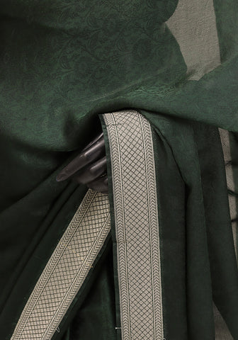 Chiffon Silk Banarasi Saree - Kaahi Green