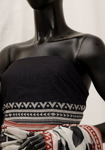 Digital Printed - Abstract Leaves B/W