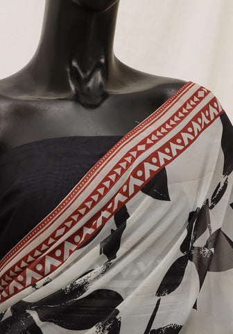 Digital Printed - Abstract Leaves B/W