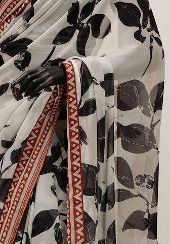 Digital Printed - Abstract Leaves B/W