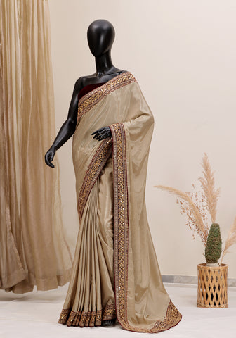 Designer Silk Saree - Gold