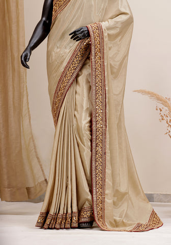 Designer Silk Saree - Gold