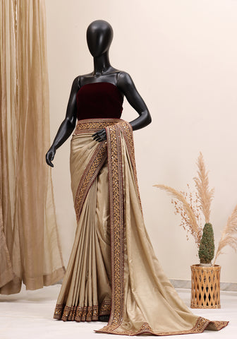 Designer Silk Saree - Gold