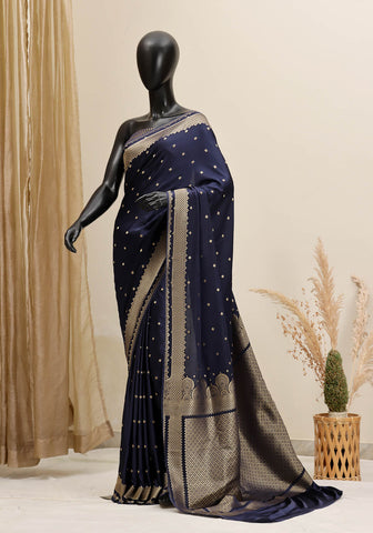 Silk Banarasi Saree - Navy Blue
